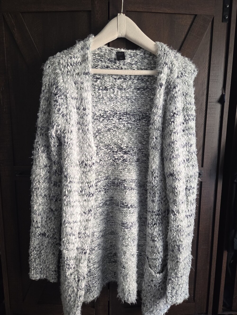 Madison & Lily Heathered Gray Open-Front Cozy Cardigan